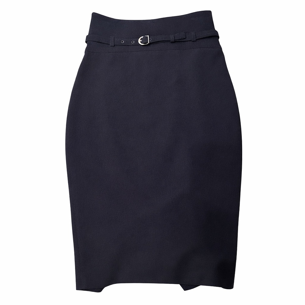Express Black High-Waisted Belted Pencil Skirt